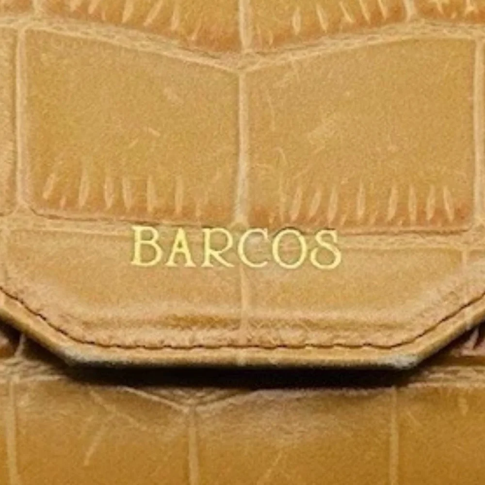 Barcos Vintage Wallet in Camel Croc Embossed Leather Original Box/Dust Bag